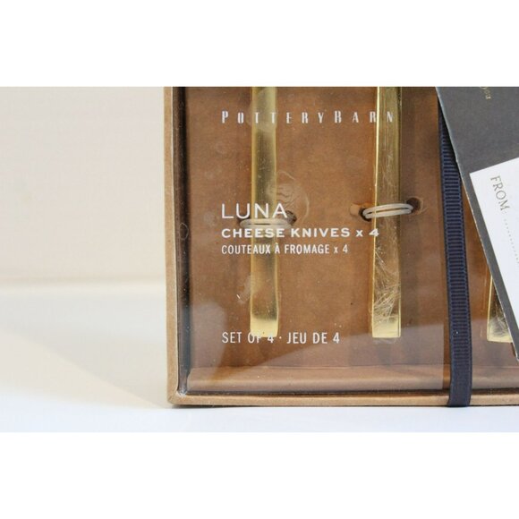 Pottery Barn Luna Cheese Knives Set of 4 in Gold Finish - Picture 3 of 5